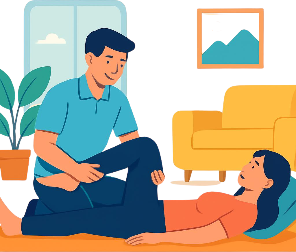 Physiotherapy At Home Illustration